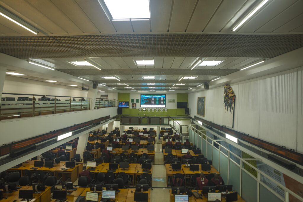 Stock exchange trading floor